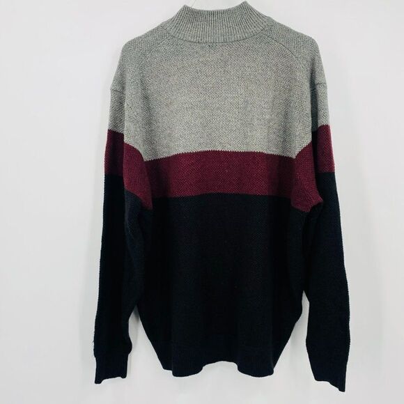 Dockers Mens Size XXL 2XL Black Gray Color Block 1/4 Zip Pullover Sweater - Picture 8 of 8